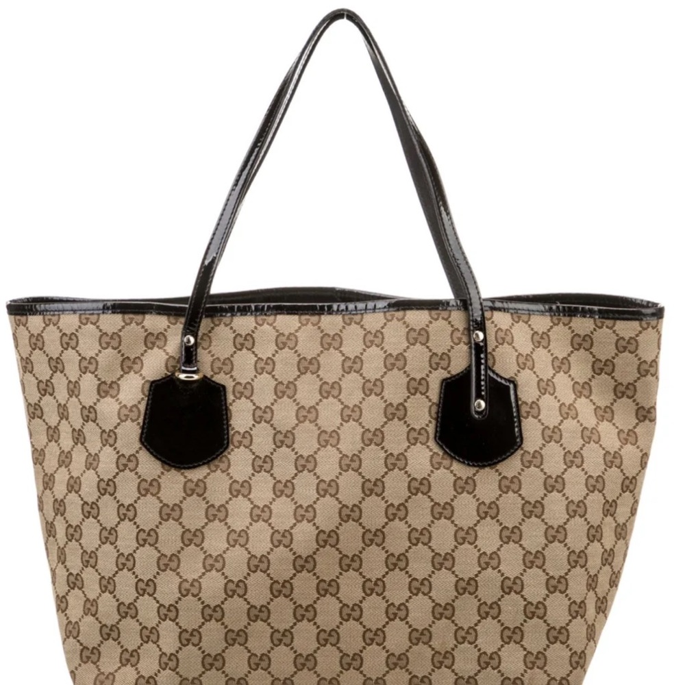 Gucci Beige and Black Signature Tote